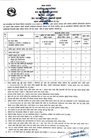 कर ठेक्का सम्बन्धी जरूरी सूचना ।